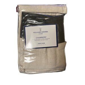 Williams-Sonoma Home Chambers Flax Washed-Linen Border Euro Sham 26"x26" Bedding